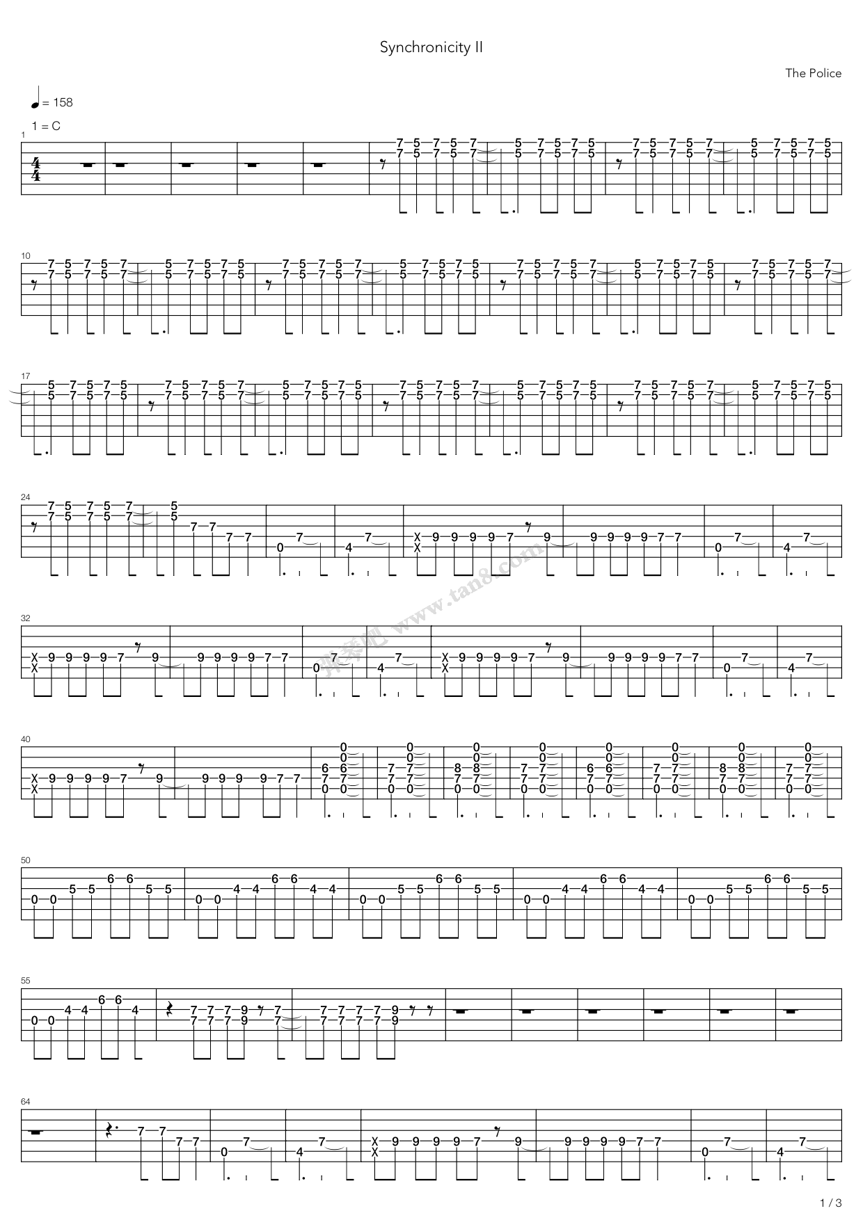 《Synchronicity 2》吉他谱-C大调音乐网
