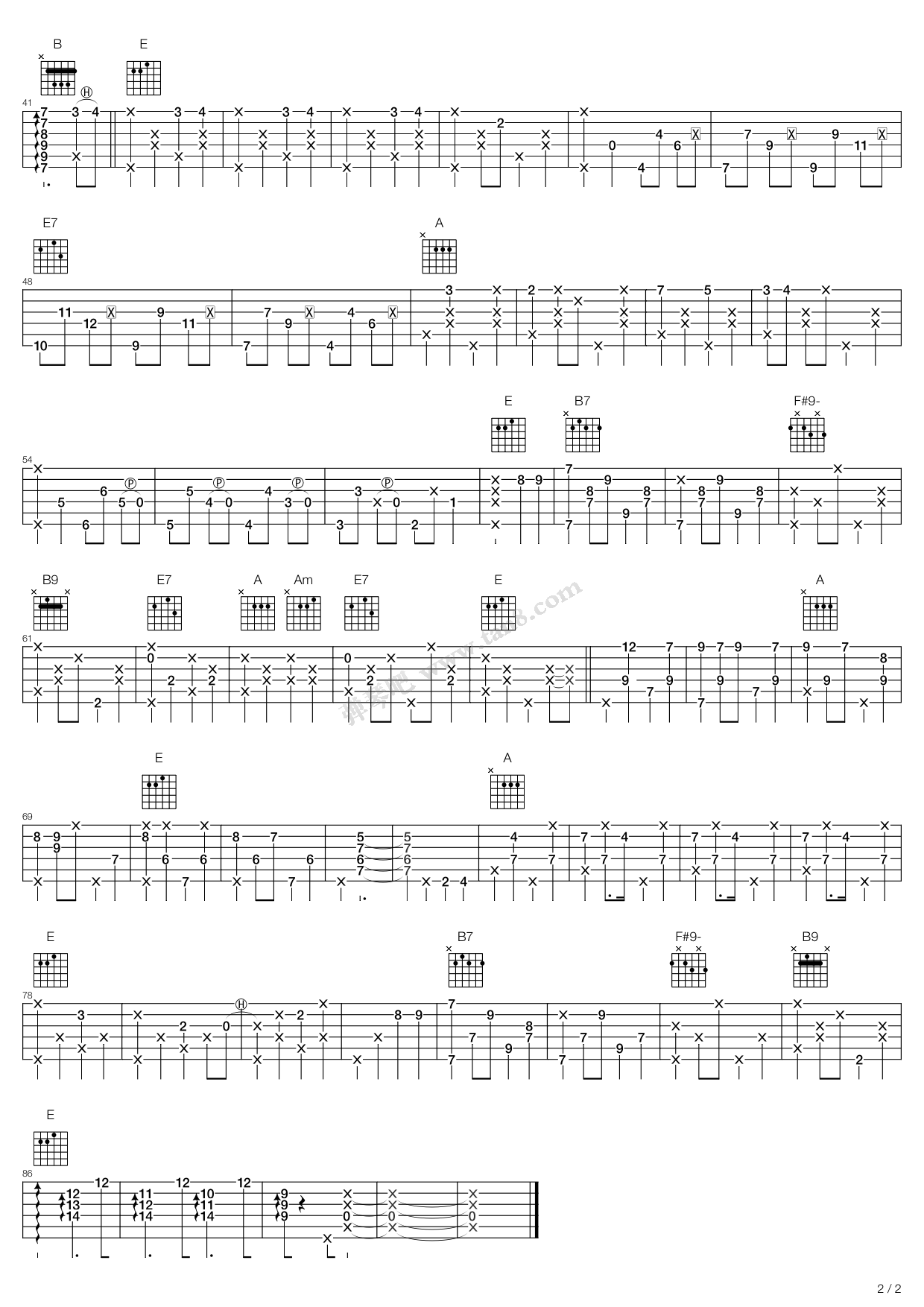 《St Blues》吉他谱-C大调音乐网