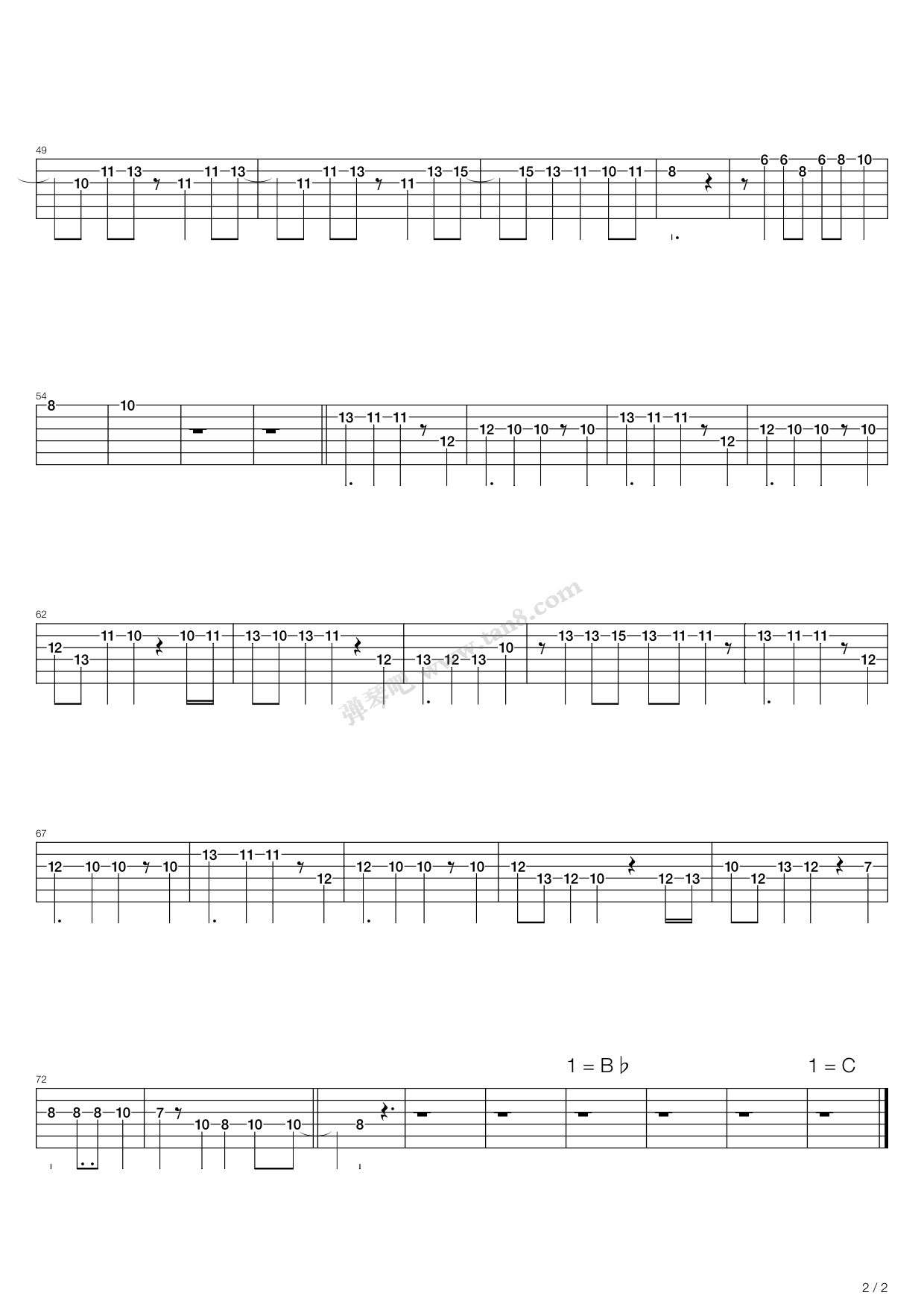 《轻音少女(K-ON) - 天使にふれたよ(相遇天使) ...》吉他谱-C大调音乐网