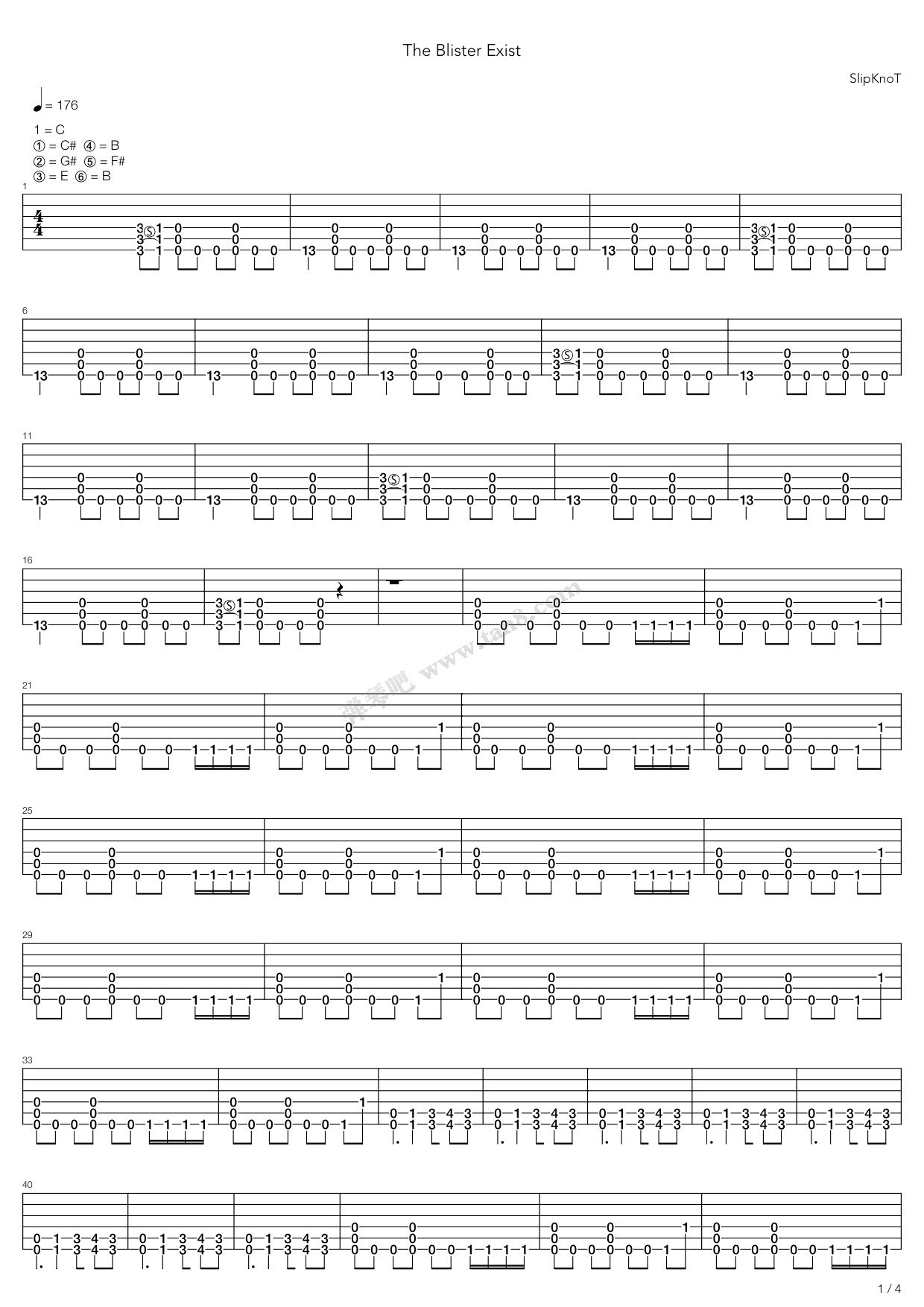 《The Blister Exists》吉他谱-C大调音乐网
