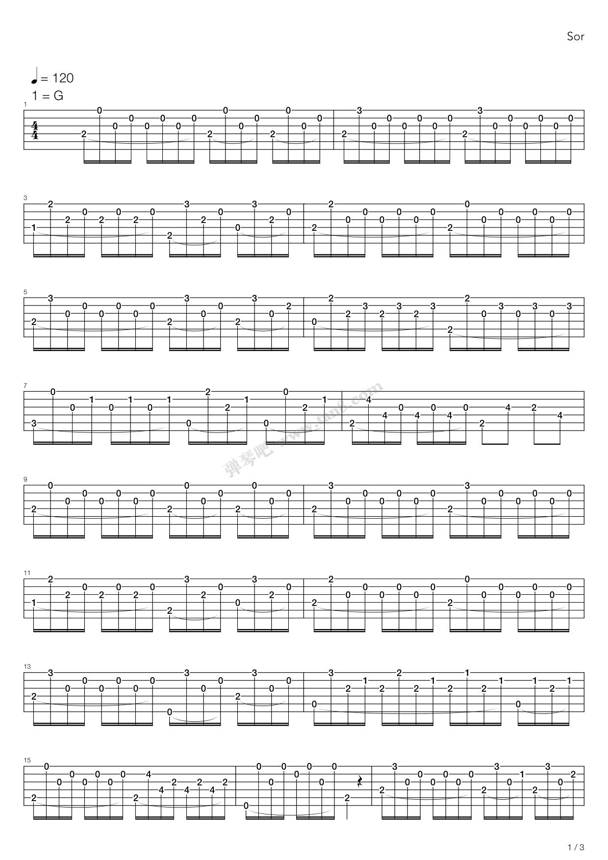 《Opera 35 N 24》吉他谱-C大调音乐网