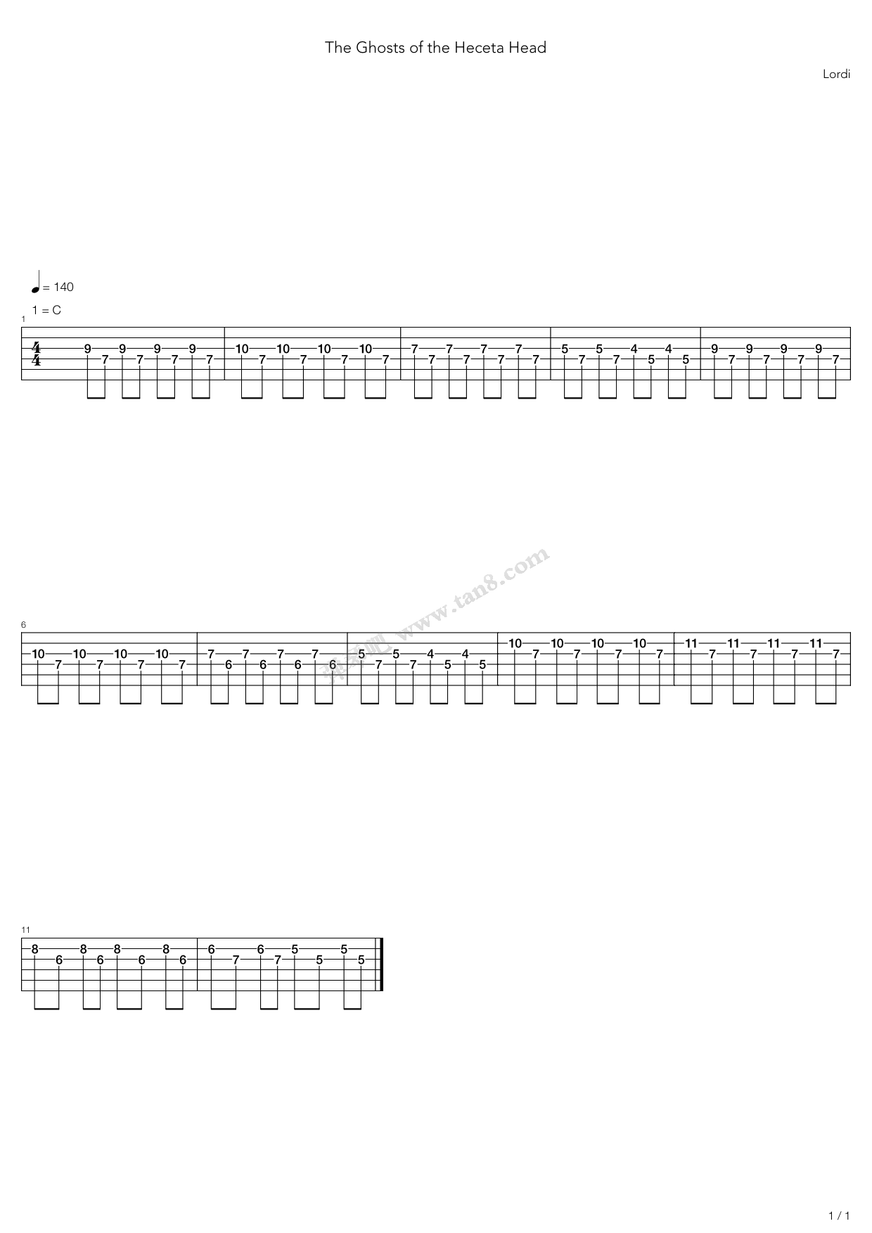 《The Ghosts Of The Heceta Head》吉他谱-C大调音乐网