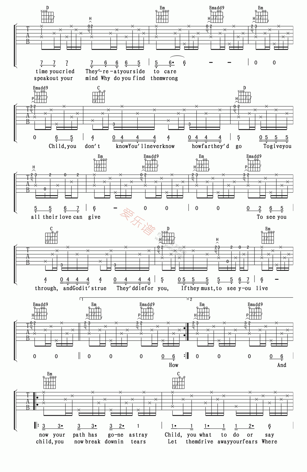 《Ennio Morricone《Child》》吉他谱-C大调音乐网