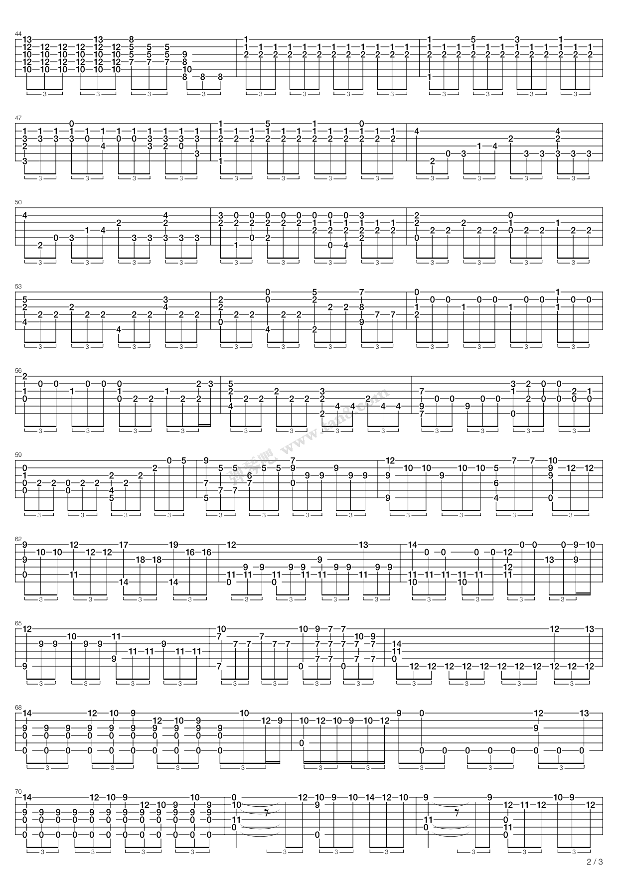 《Sonata Pathetique (2Nd Movement)》吉他谱-C大调音乐网