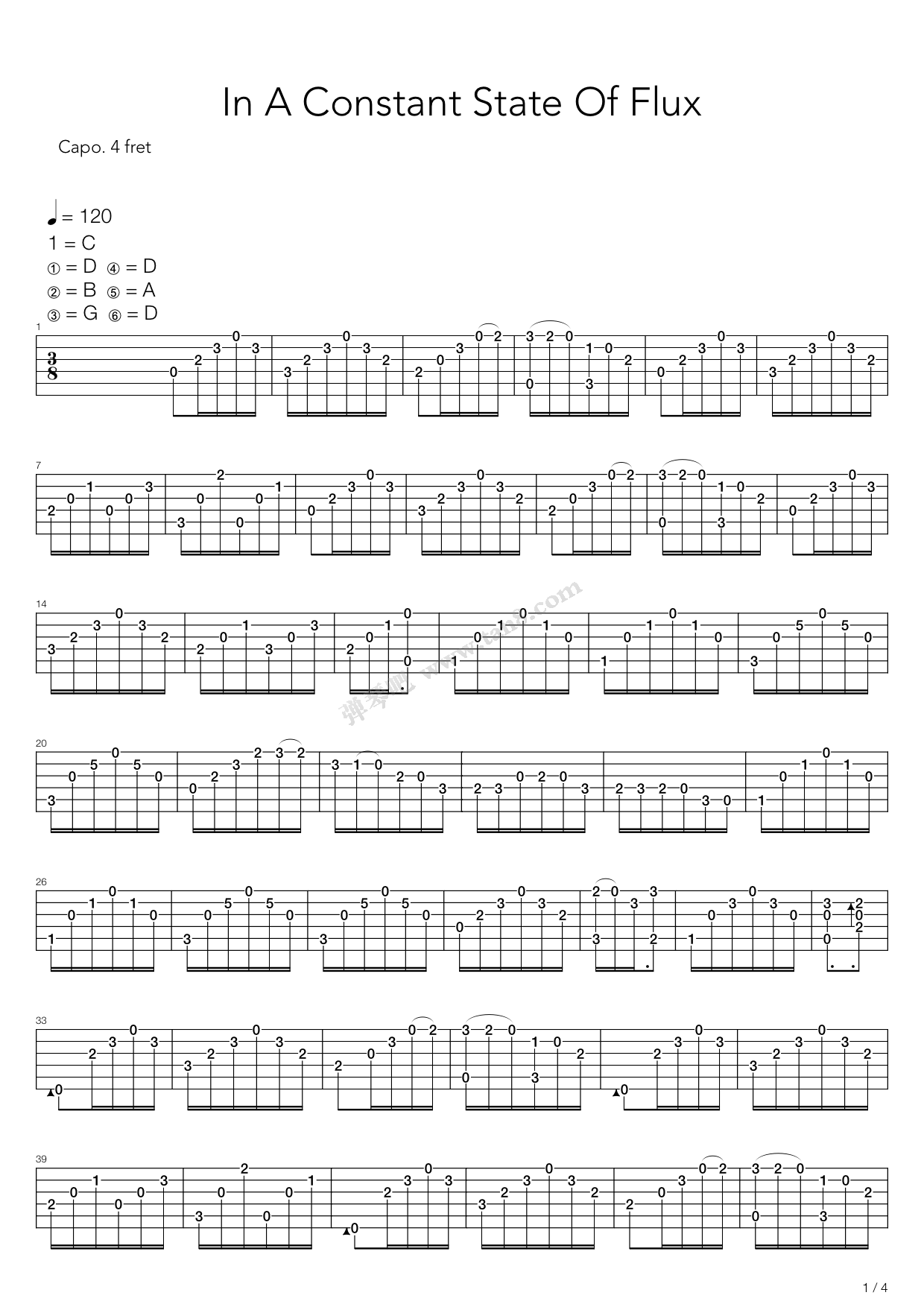 《In A Constant State Of Flux》吉他谱-C大调音乐网