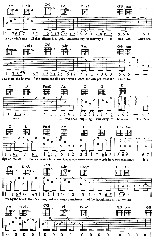 Stainway To Heaven-C大调音乐网