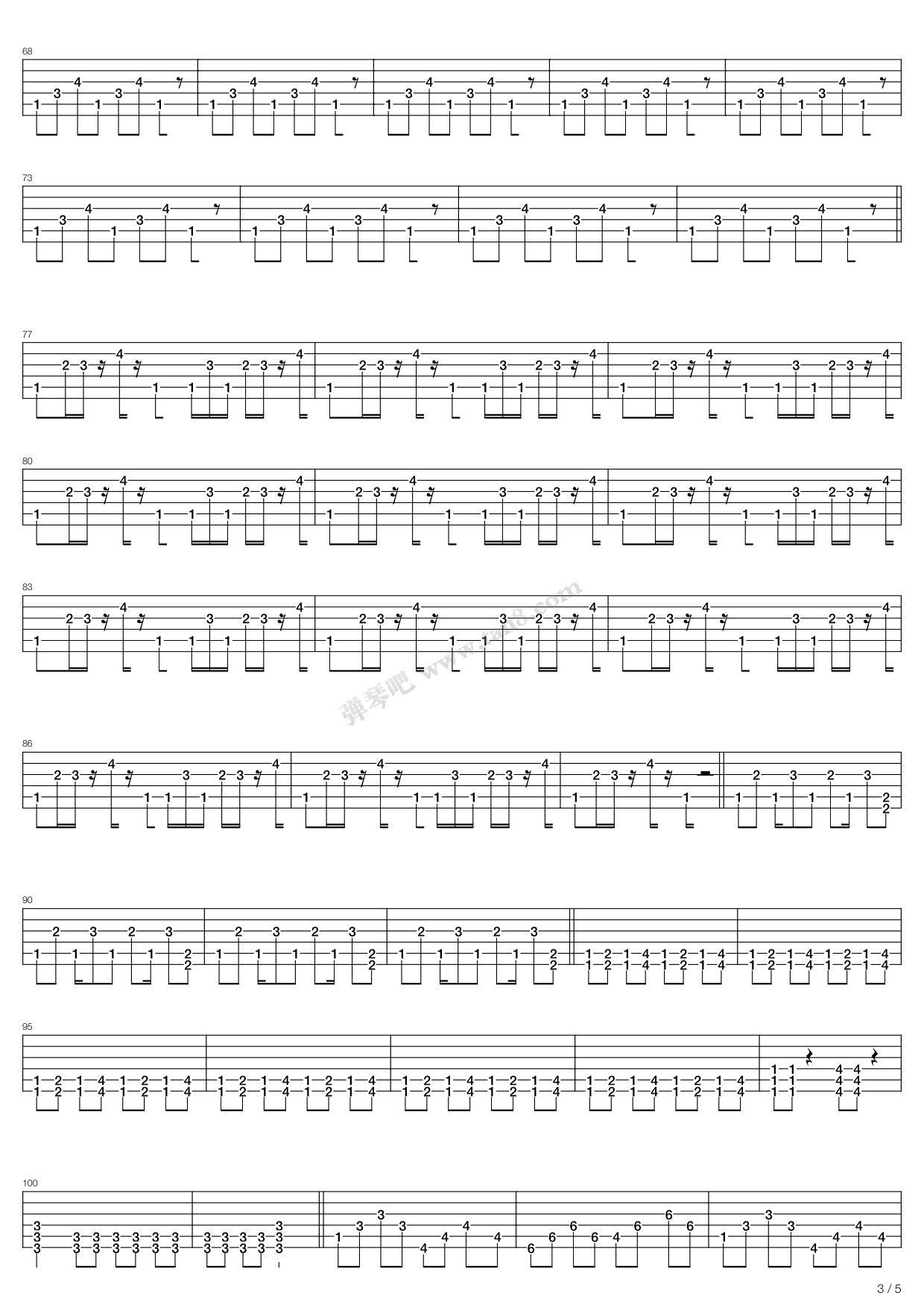 《Tsume Tsume Tsume(爪 爪 爪)》吉他谱-C大调音乐网