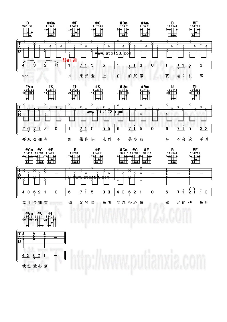 《知足》吉他谱-C大调音乐网
