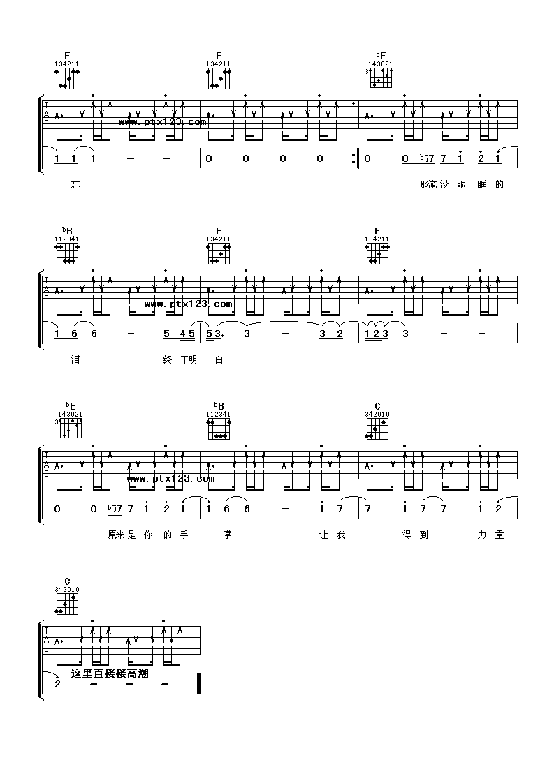 范逸臣 离开悲伤吉他谱-C大调音乐网