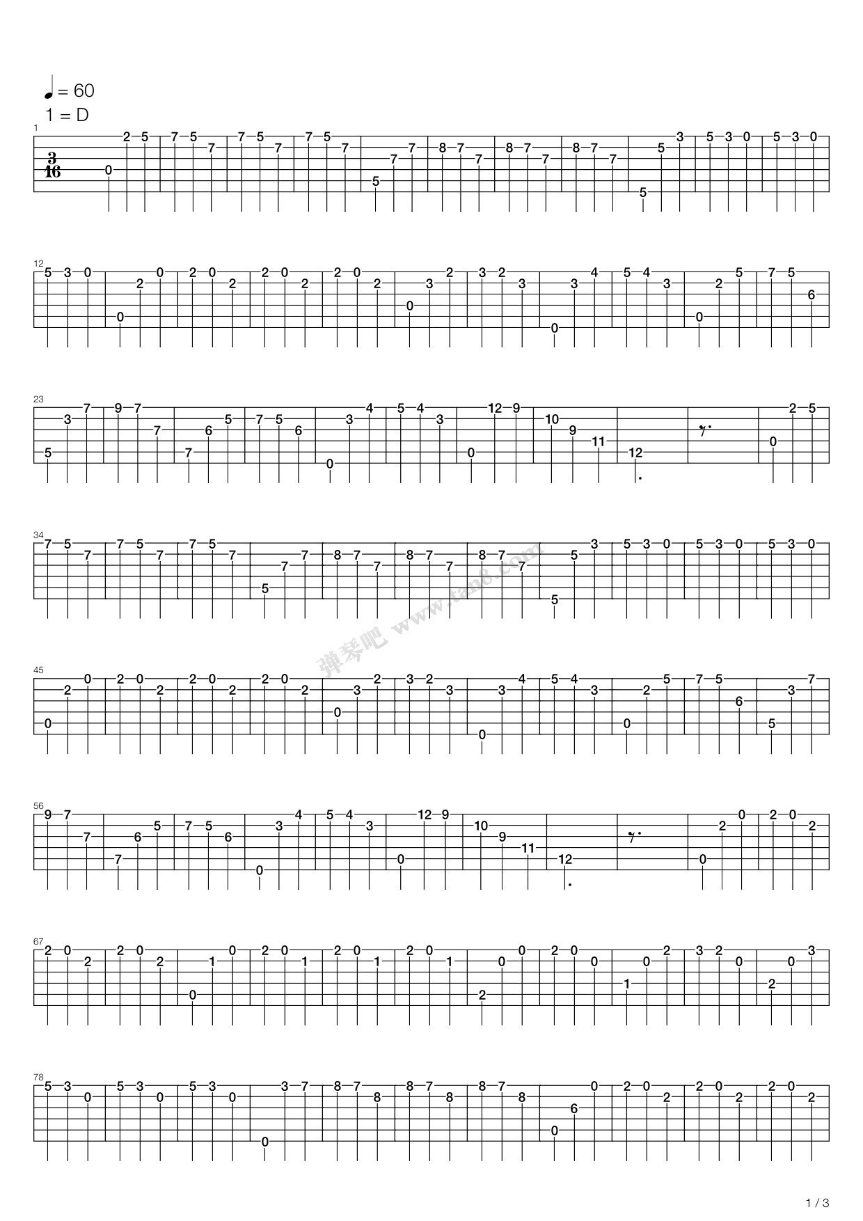 《卡尔卡西练习曲 - 04》吉他谱-C大调音乐网