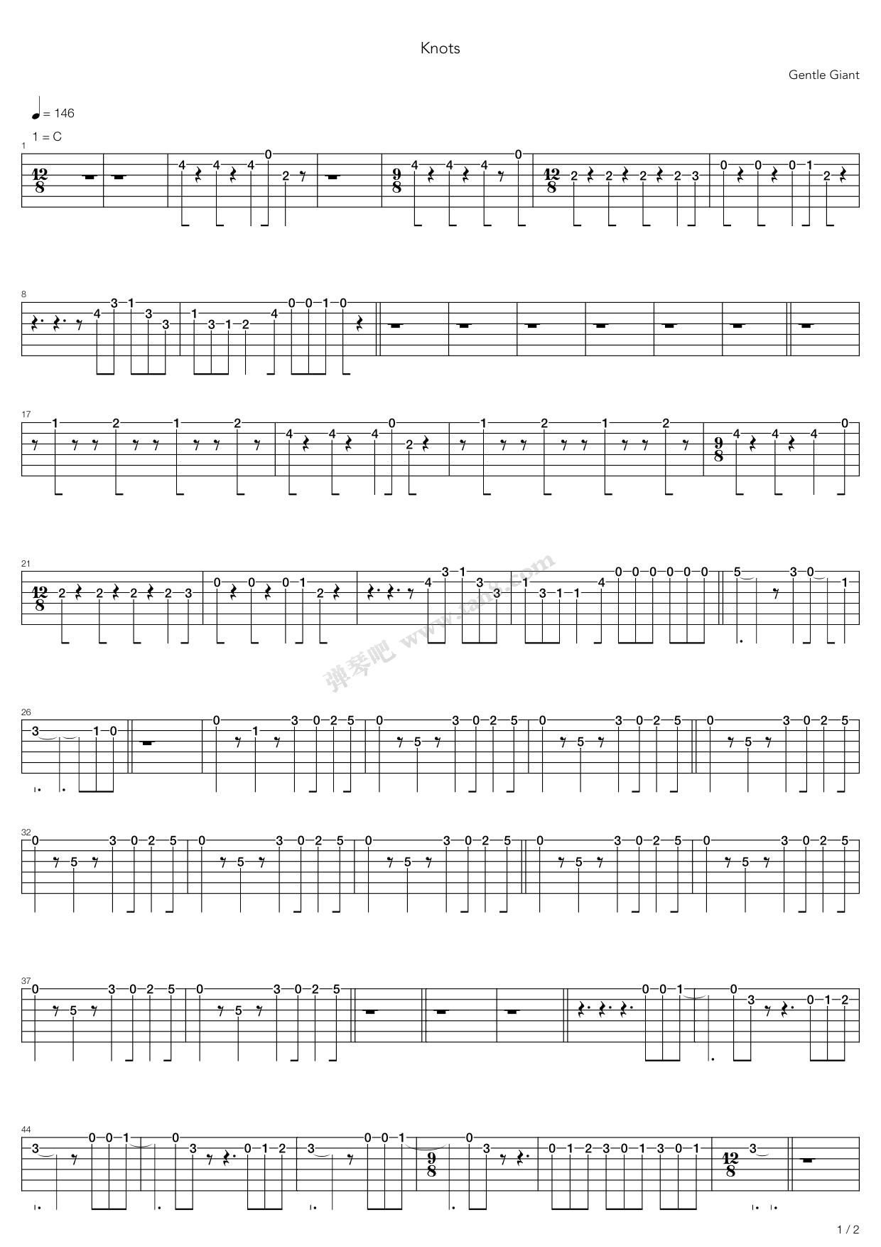 《Knots》吉他谱-C大调音乐网