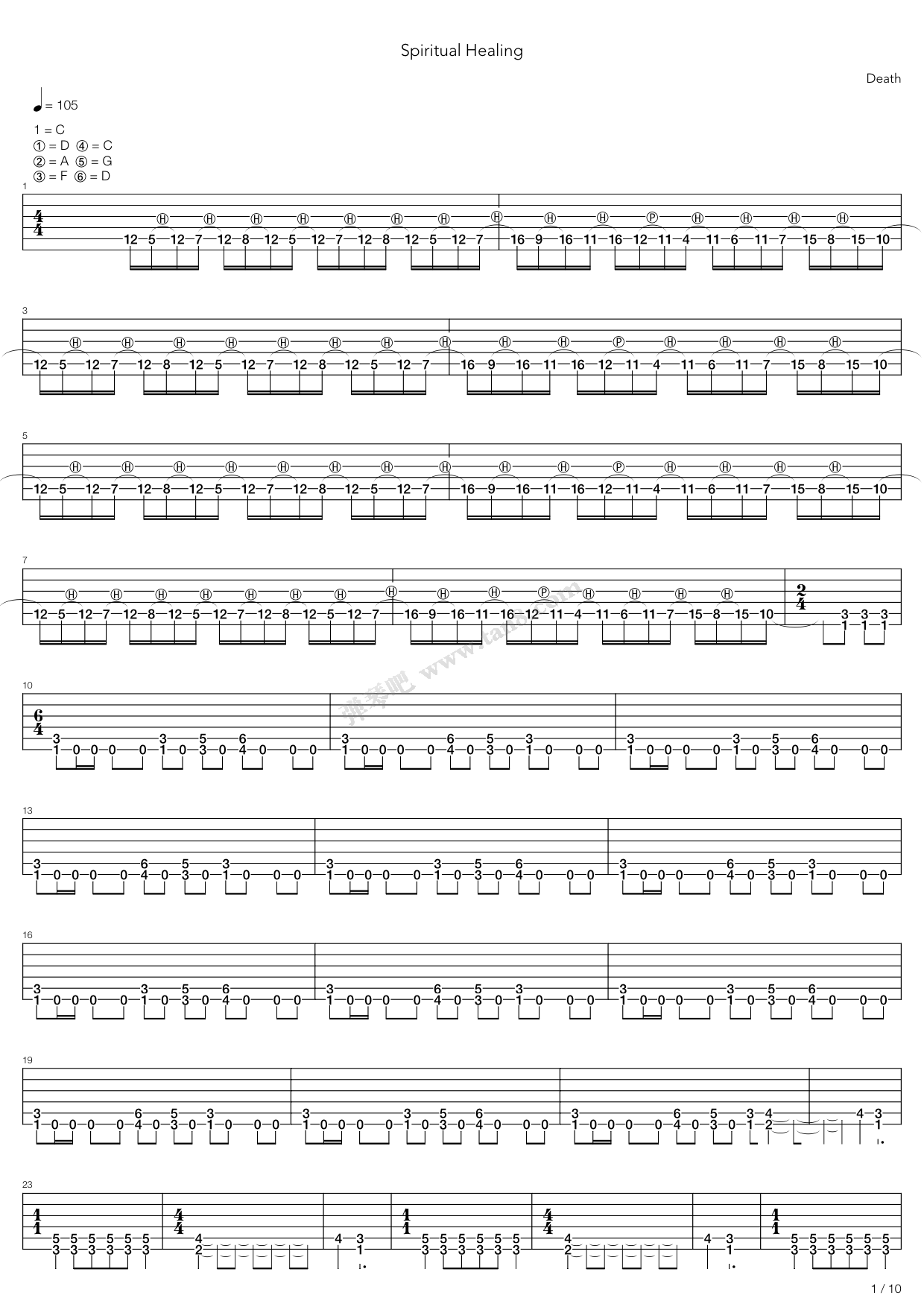 《Spiritual Healing》吉他谱-C大调音乐网