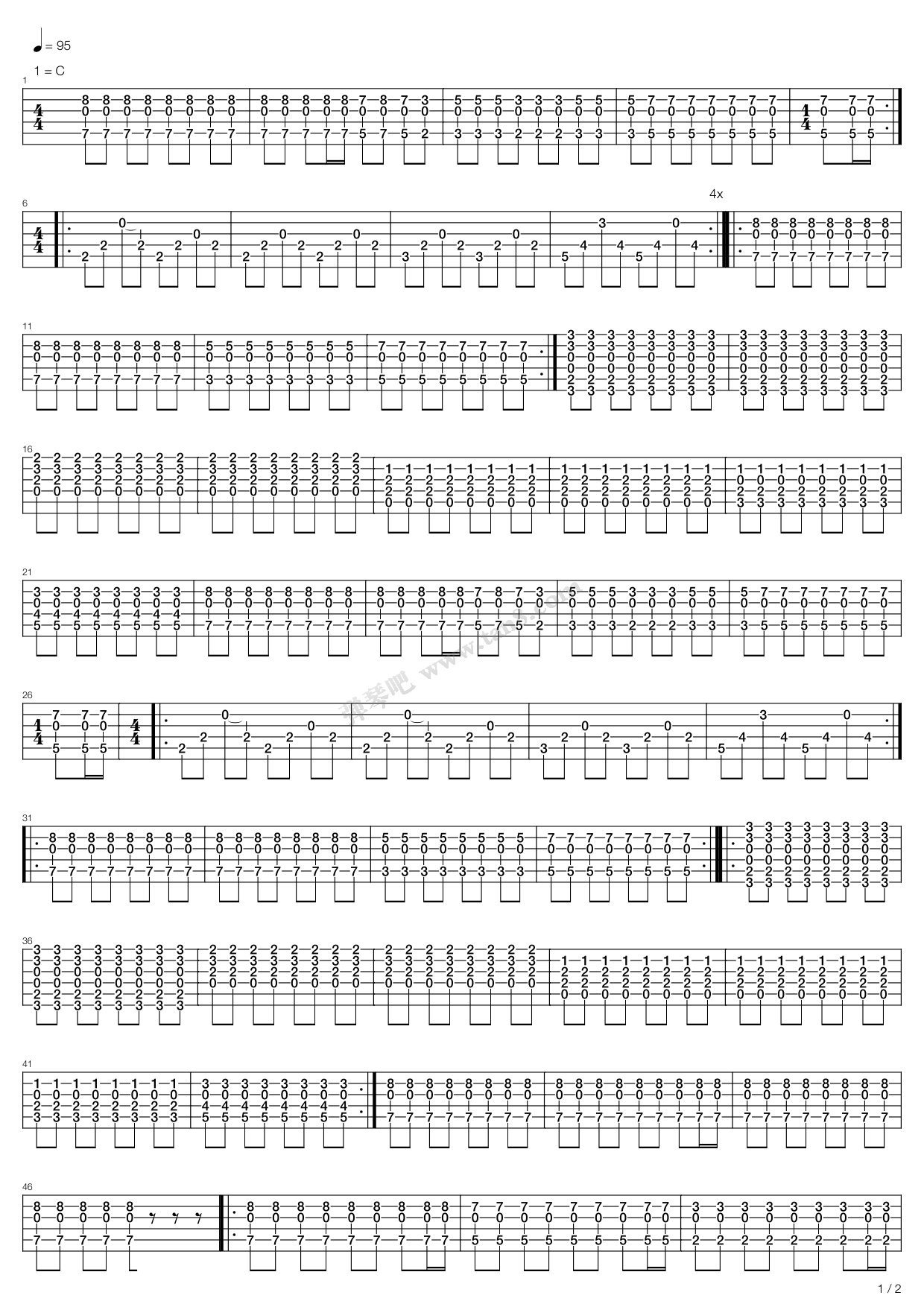 《12 Through 15》吉他谱-C大调音乐网