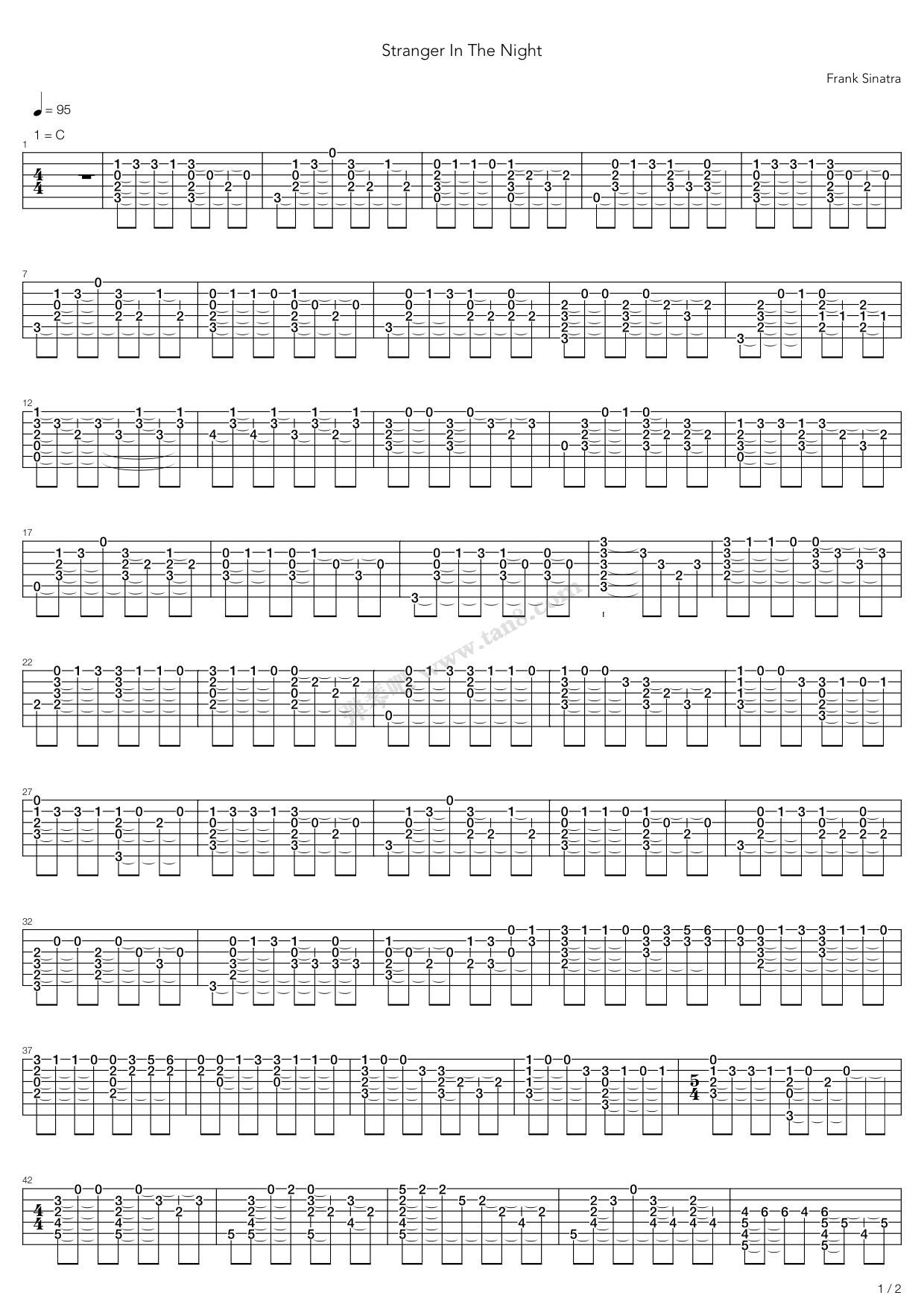 《Stranger In The Night》吉他谱-C大调音乐网