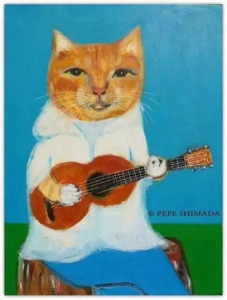 猫neko|尤克里里ukulele曲谱教学插画（Pepe shimada）桃子&鱼仔-C大调音乐网