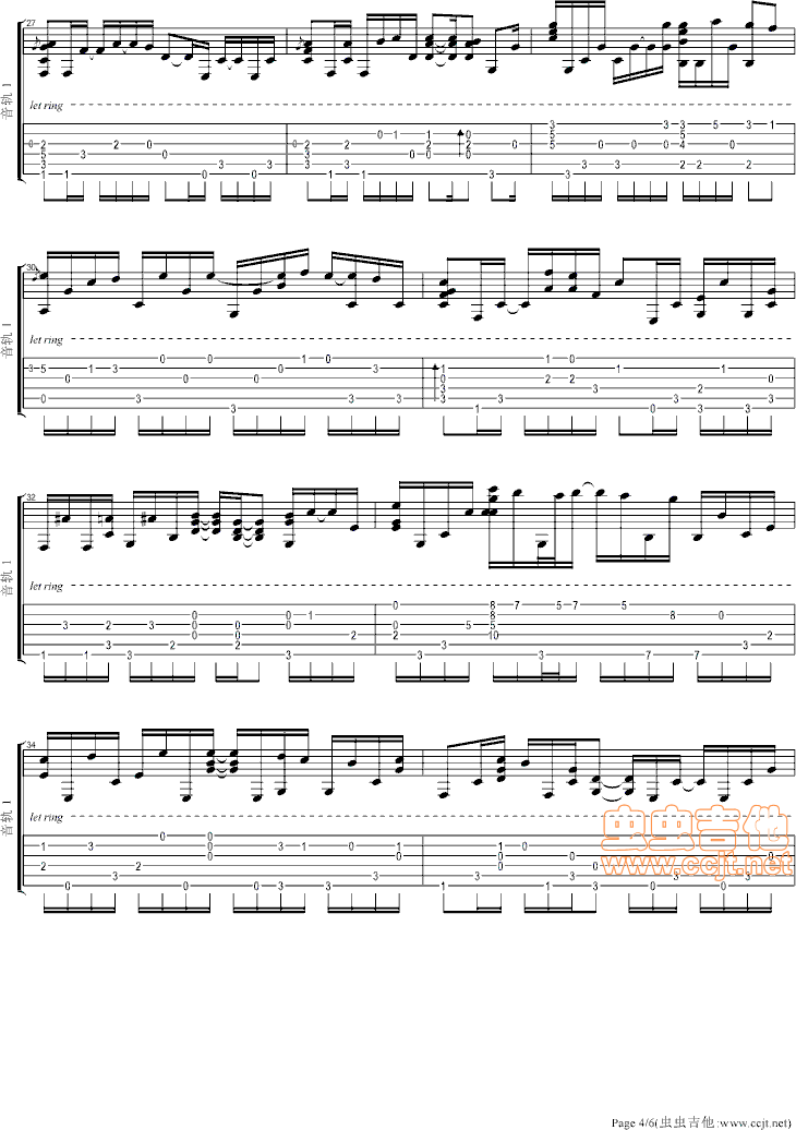 《卡农变奏曲（注意是变奏）》吉他谱-C大调音乐网