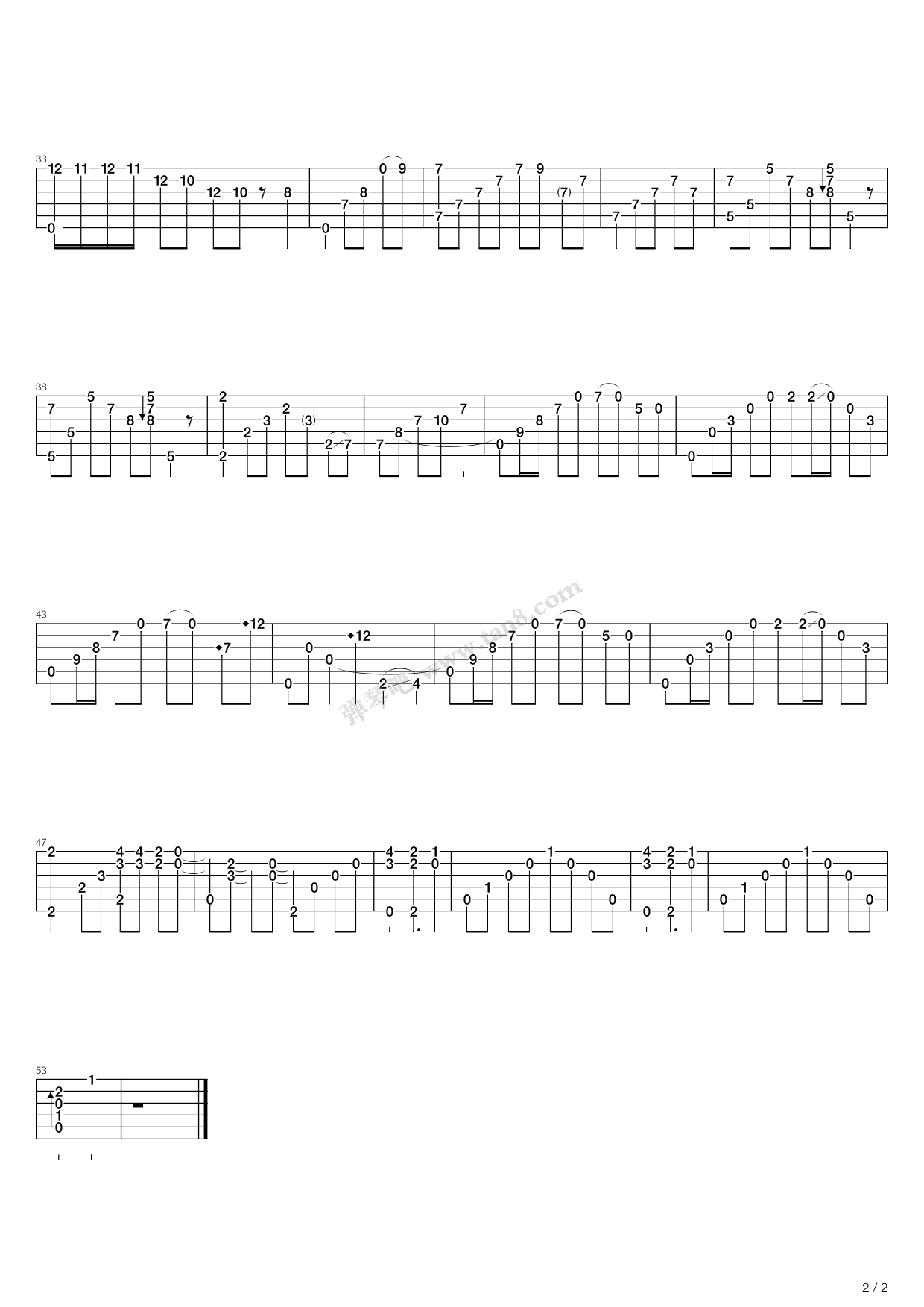 《东方美人》吉他谱-C大调音乐网