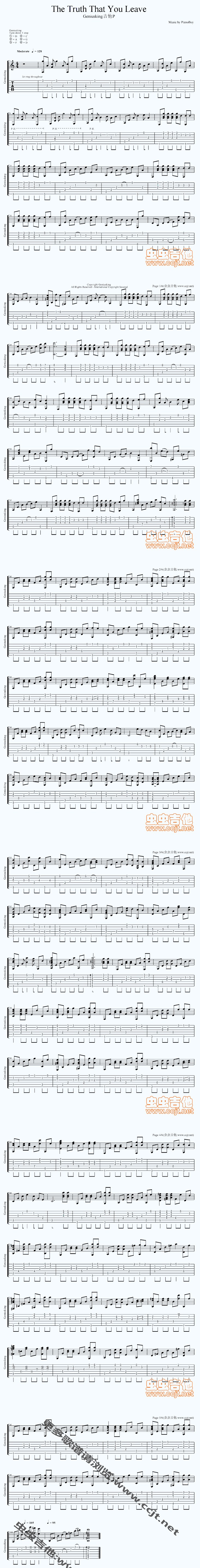 《The truth that you leave》吉他谱-C大调音乐网