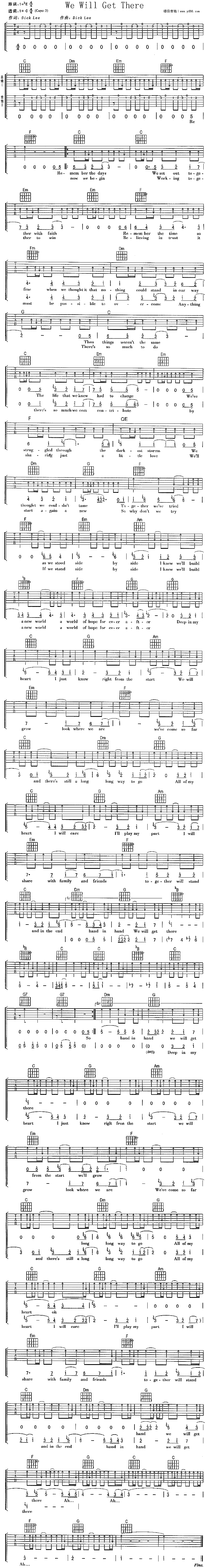 《We Will Get There》吉他谱-C大调音乐网