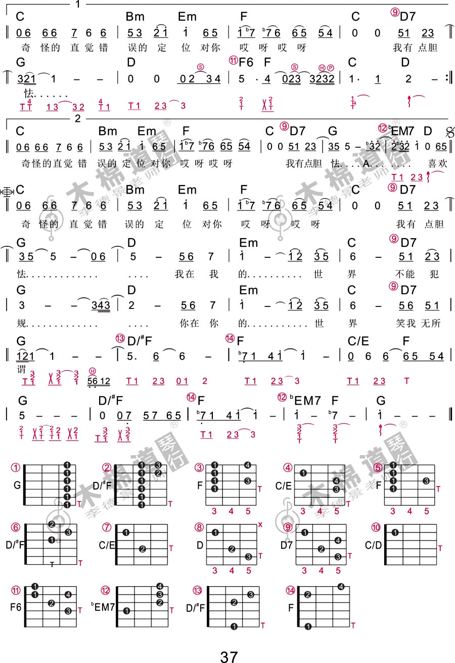 《胆小鬼吉他谱_梁咏琪_六线吉他弹唱图谱》吉他谱-C大调音乐网