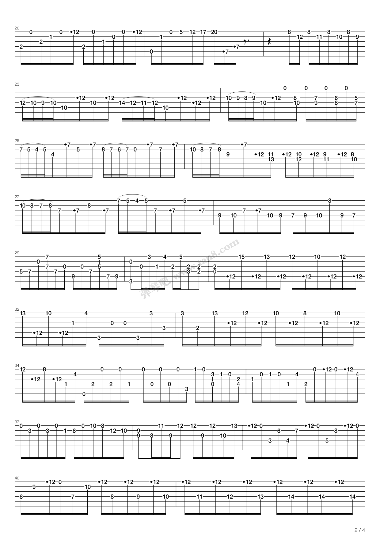 《La Campanella(钟)》吉他谱-C大调音乐网