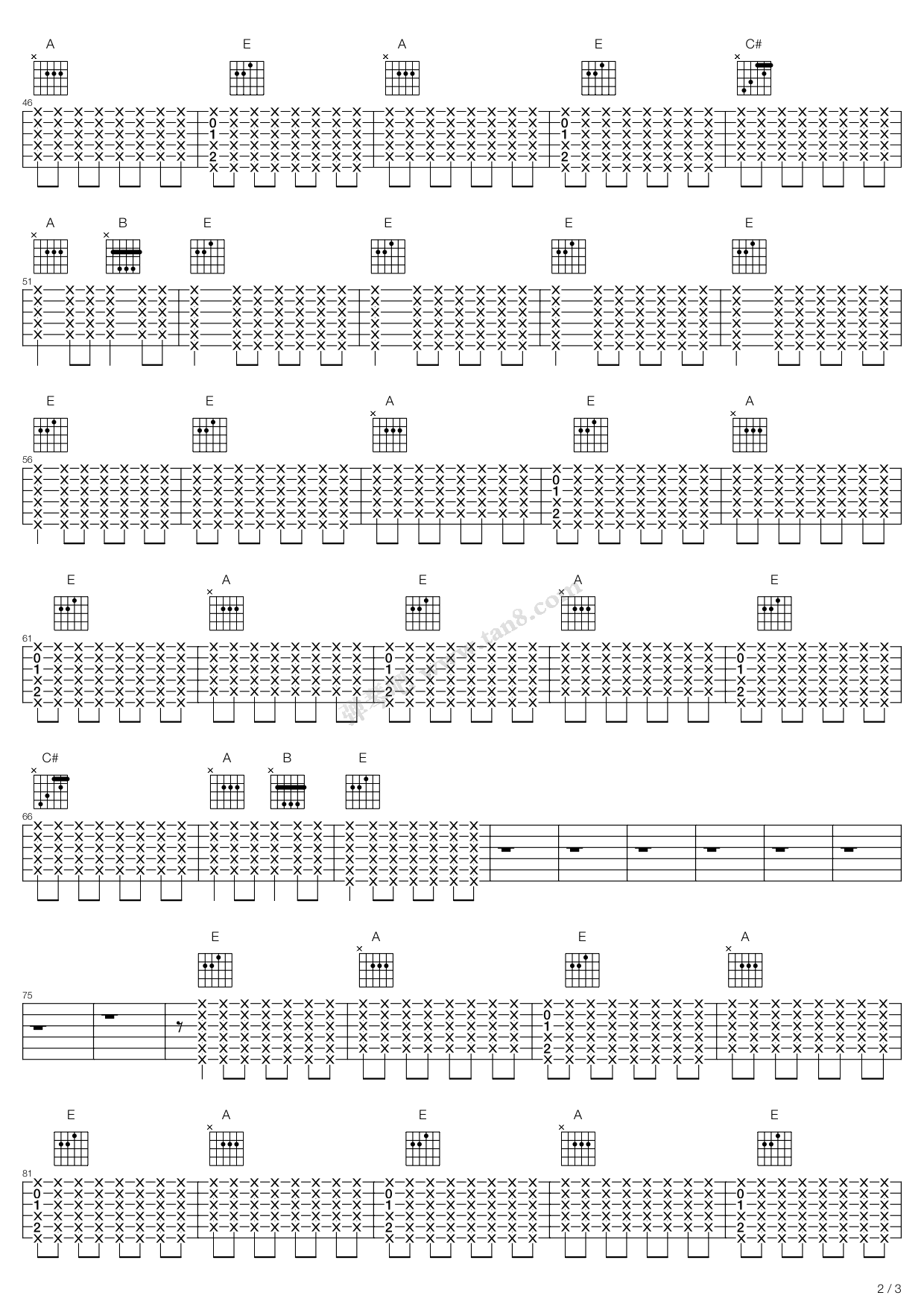 《California Sun》吉他谱-C大调音乐网