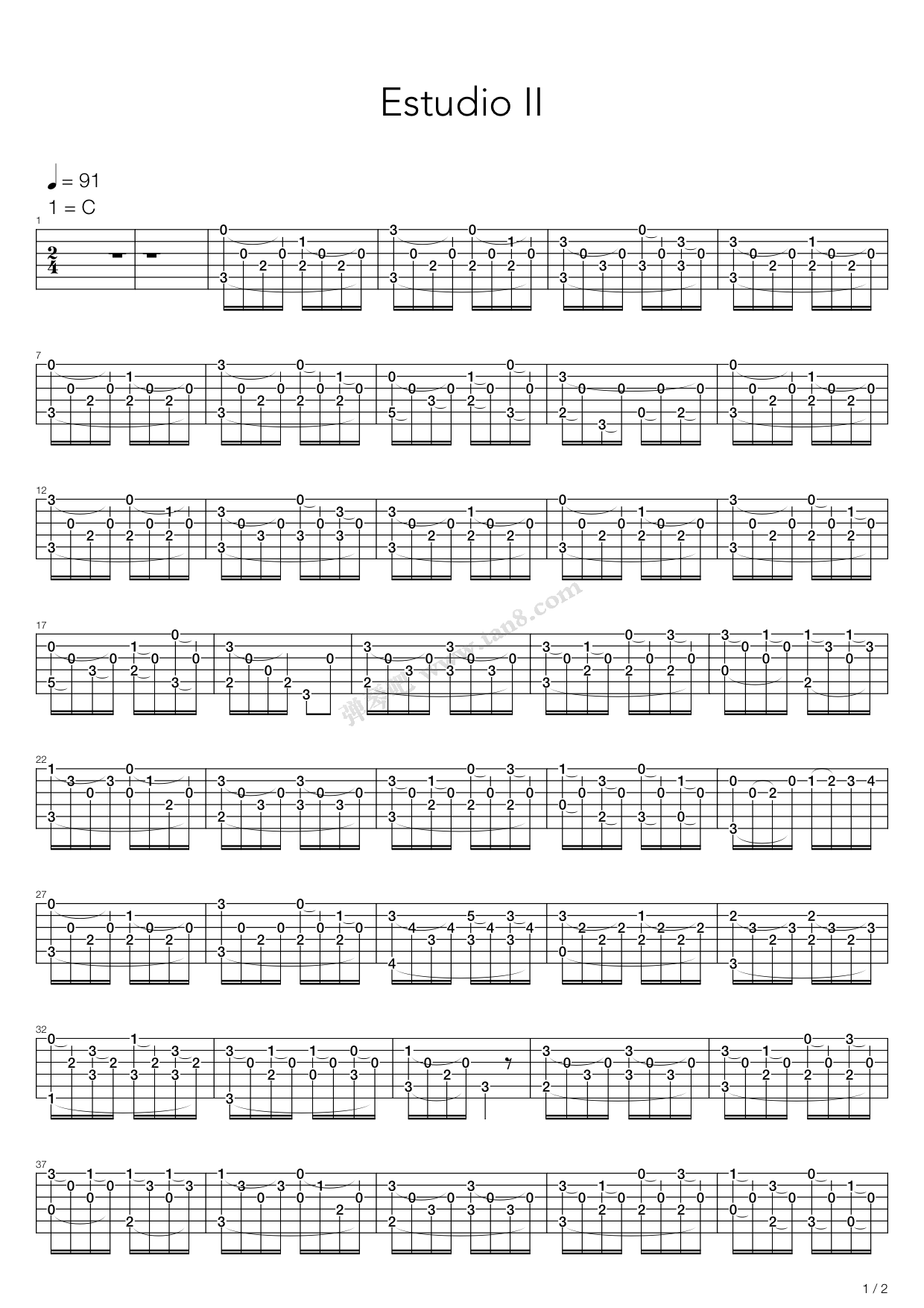 《Estudio No 2 Op 35 No 13》吉他谱-C大调音乐网