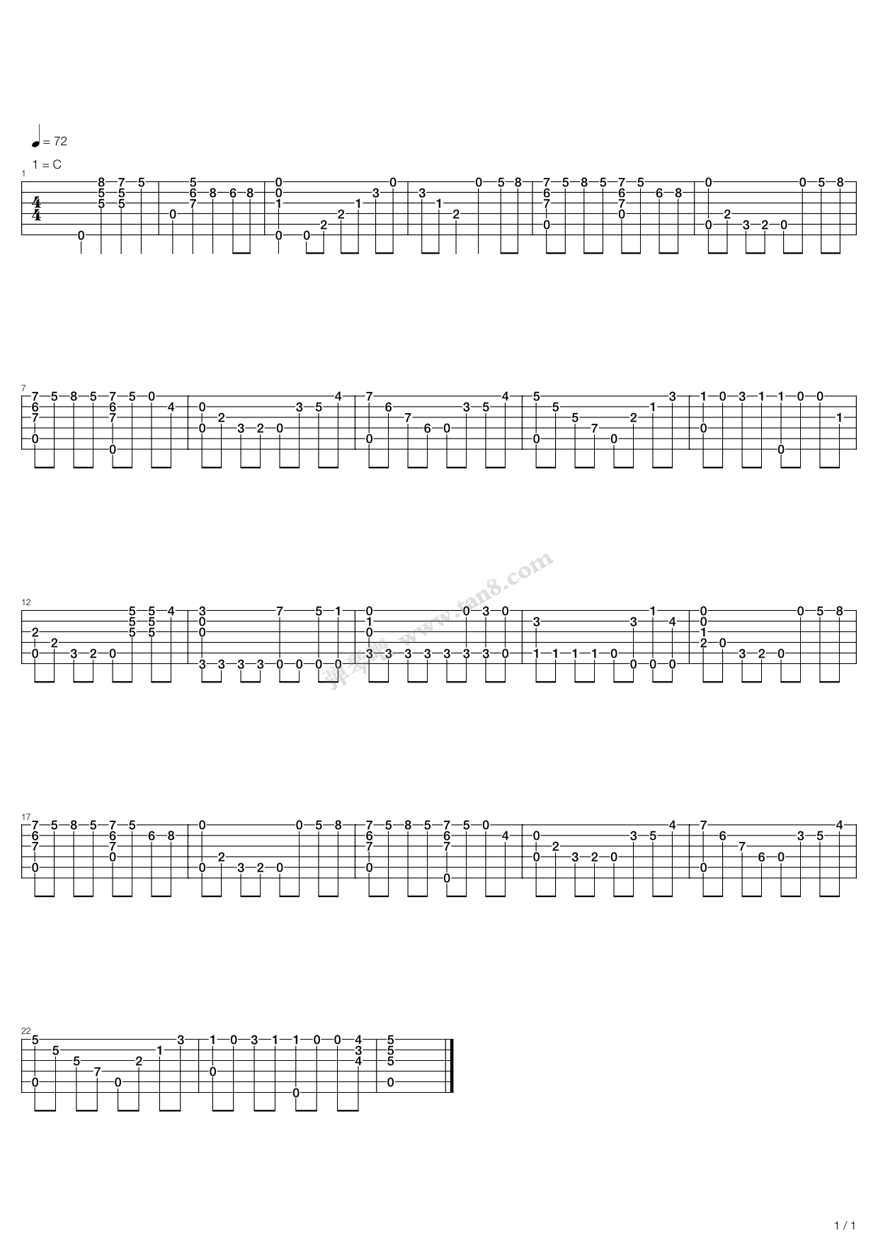 《教父 - Speak Softly Love(温柔的倾诉)》吉他谱-C大调音乐网