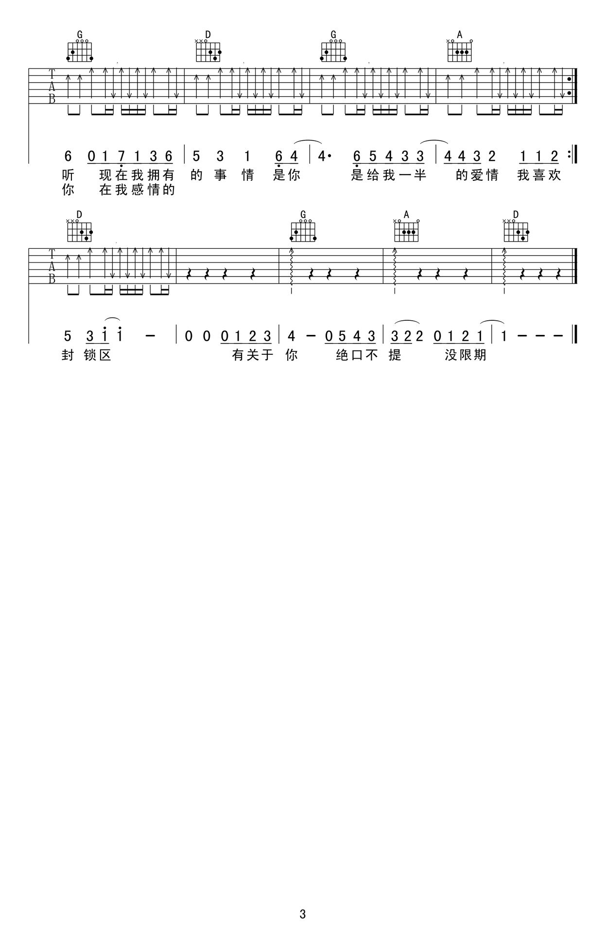 《独家记忆吉他谱_C调弹唱谱_陈小春_六线图谱》吉他谱-C大调音乐网