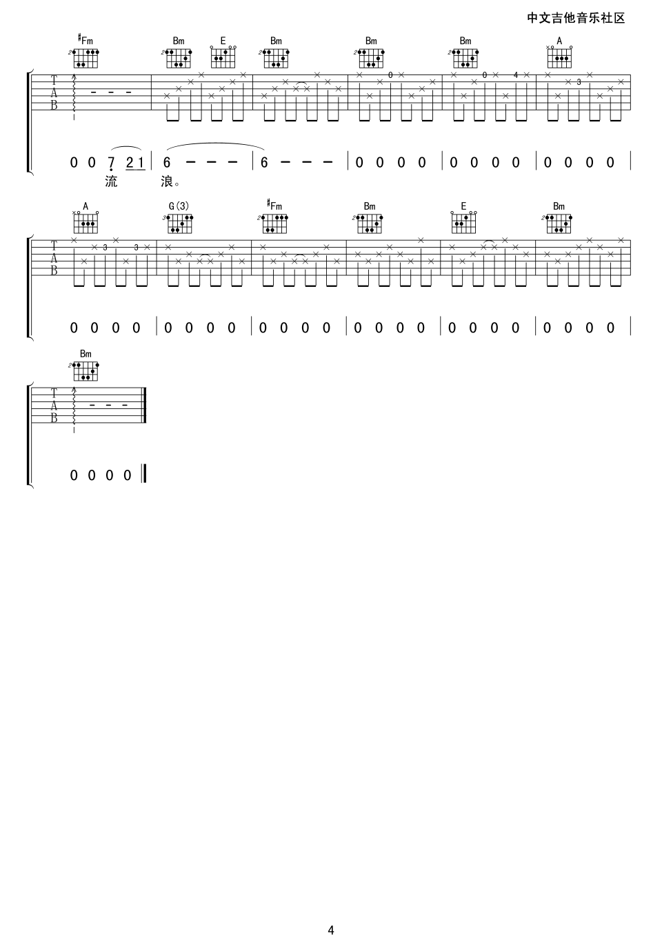 齐豫 橄榄树吉他谱-C大调音乐网