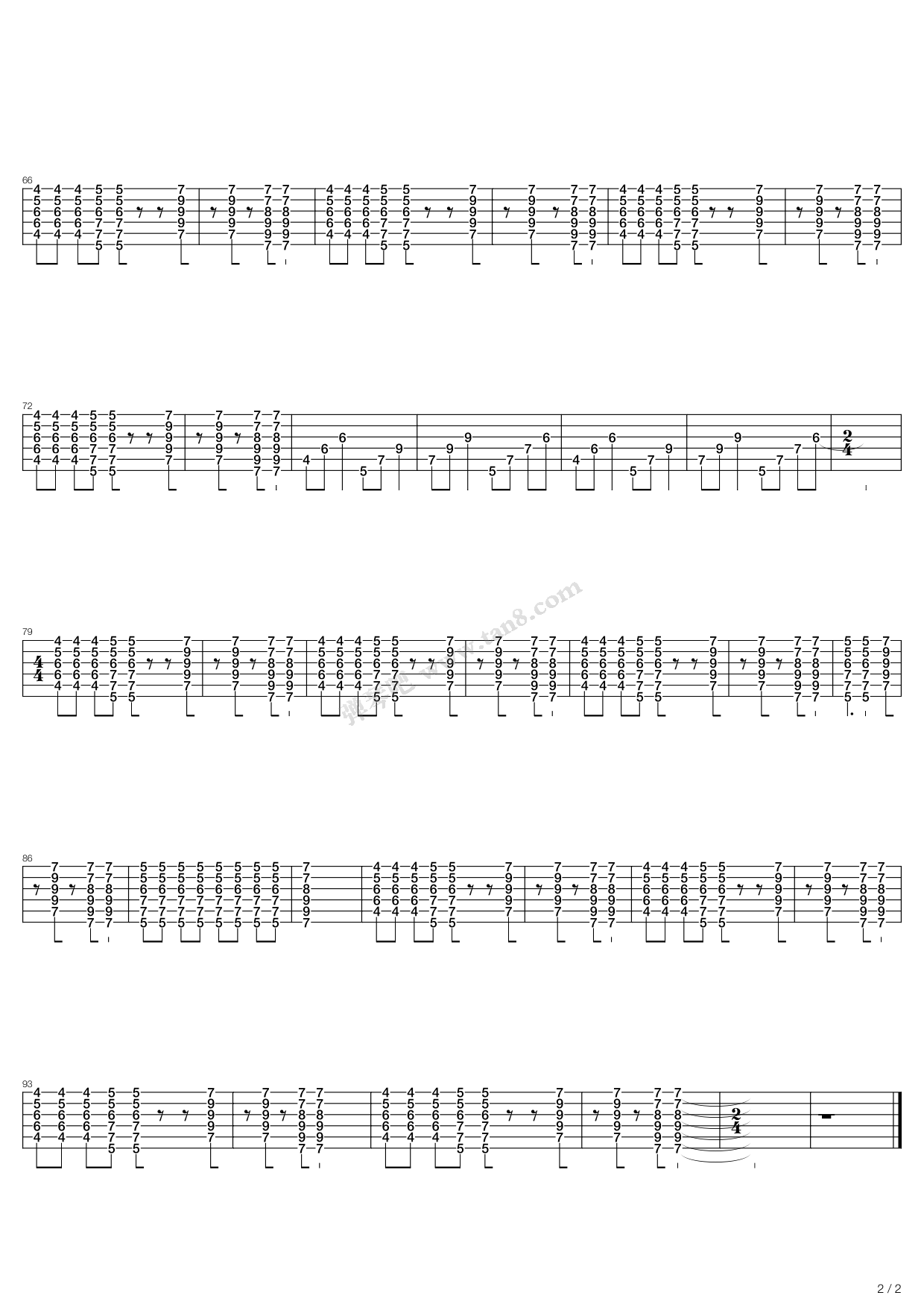 《stay green ～未熟な旅はとまらない～（缺鼓谱） ...》吉他谱-C大调音乐网