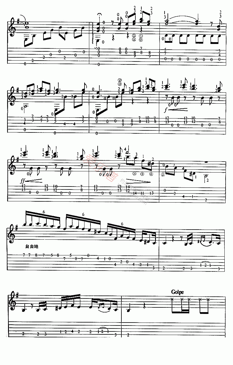 《尼古拉·安捷罗斯《悲伤的西班牙》》吉他谱-C大调音乐网