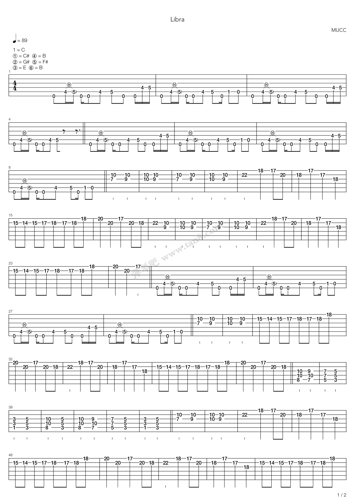 《Libra(リブラ)》吉他谱-C大调音乐网