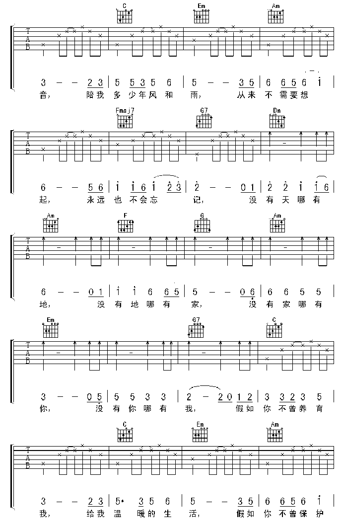 酒干淌卖无-认证谱-C大调音乐网