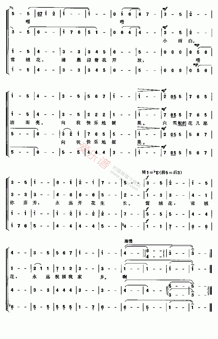 《云雀合唱团《雪绒花》》吉他谱-C大调音乐网