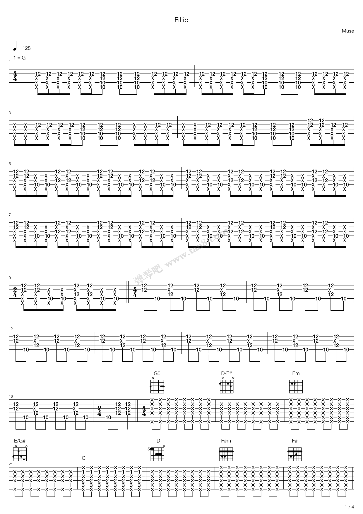 《Fillip》吉他谱-C大调音乐网