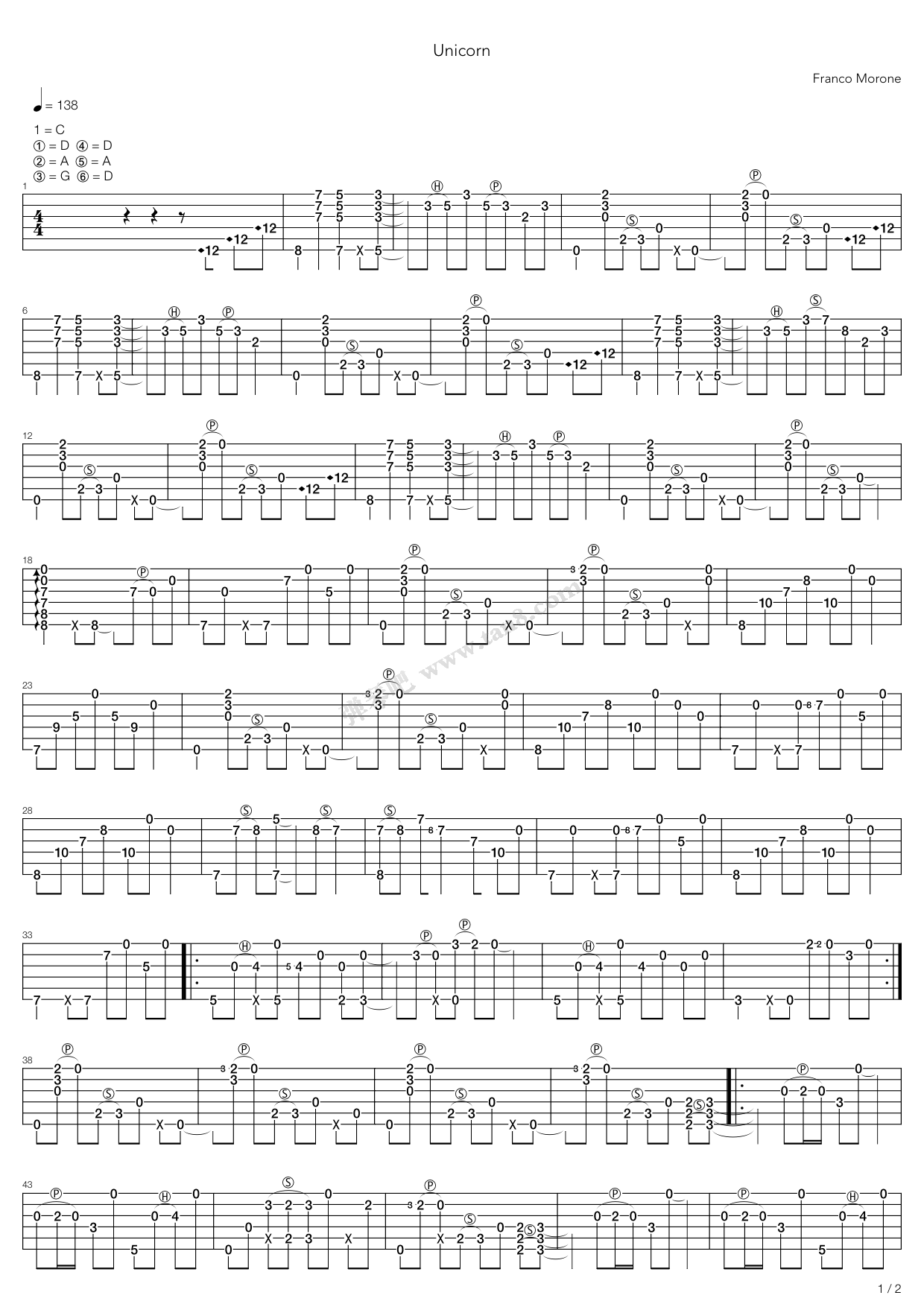 《Unicorn》吉他谱-C大调音乐网