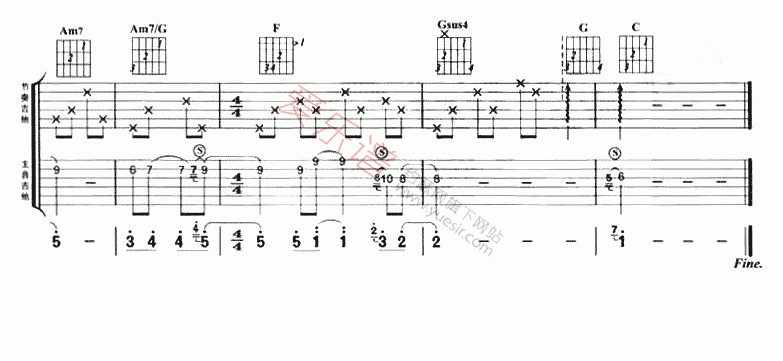 《徐若瑄《我的烦恼是你》》吉他谱-C大调音乐网
