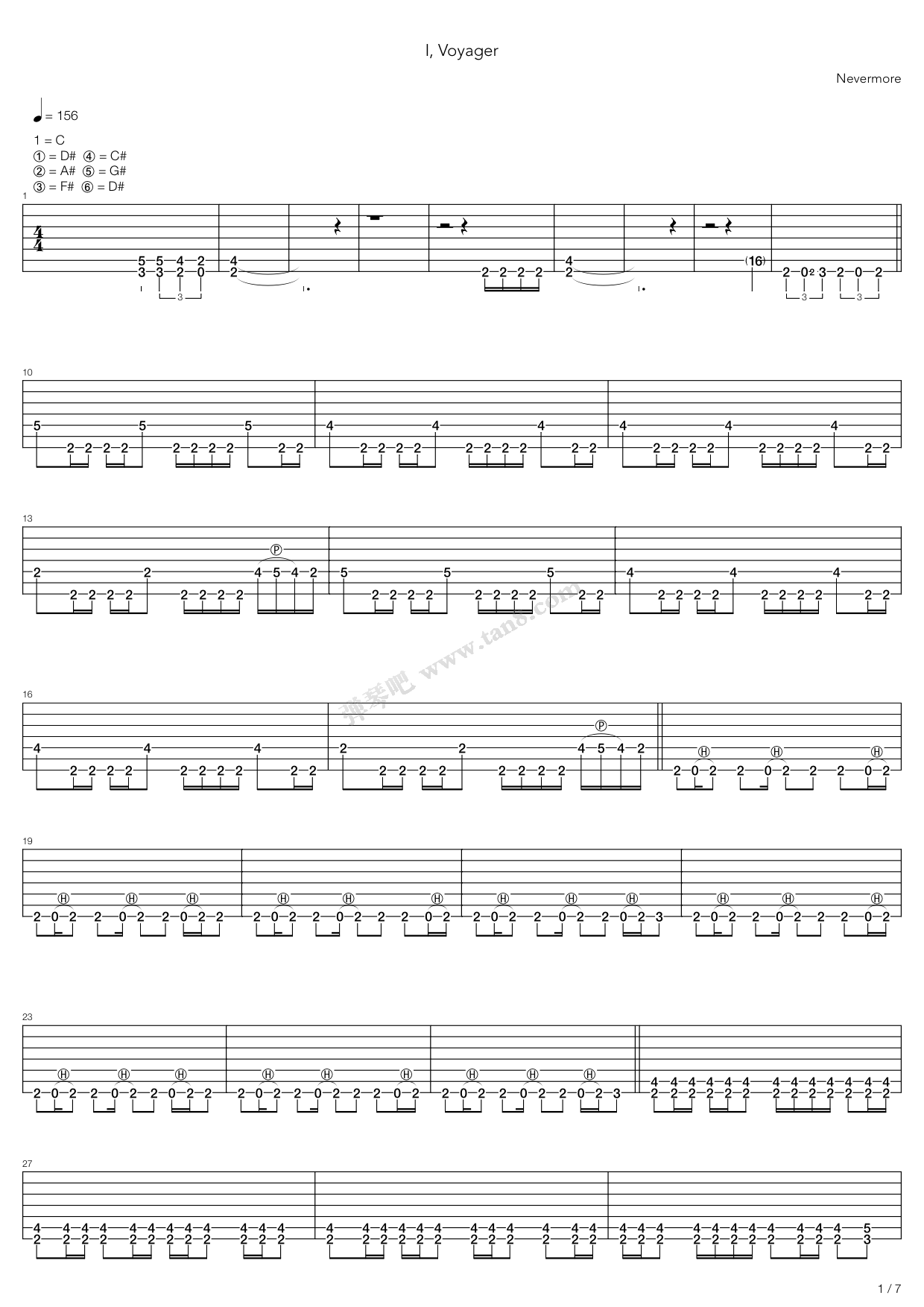 《I Voyager》吉他谱-C大调音乐网