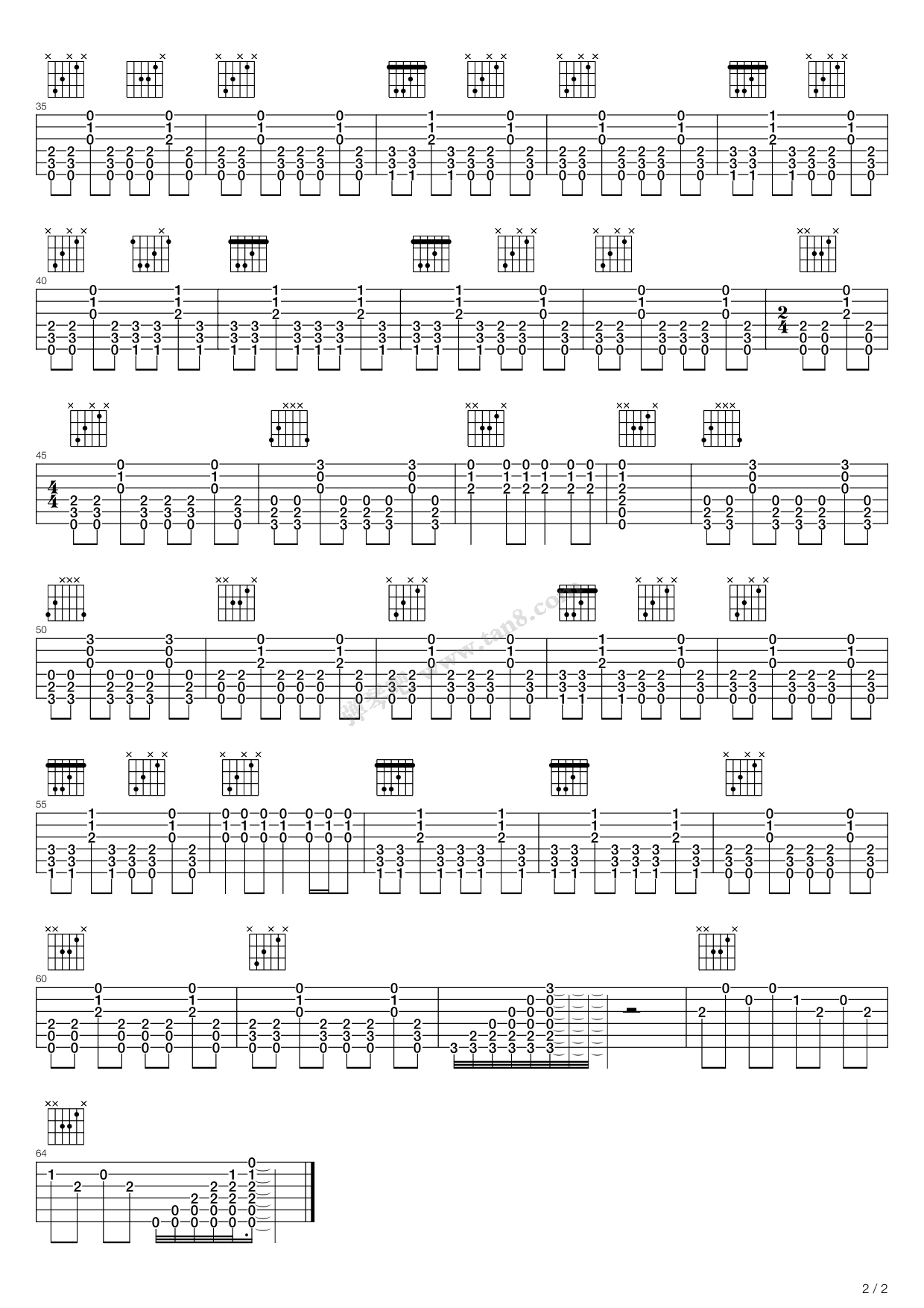 《The Sound of Silence(寂静之声)》吉他谱-C大调音乐网