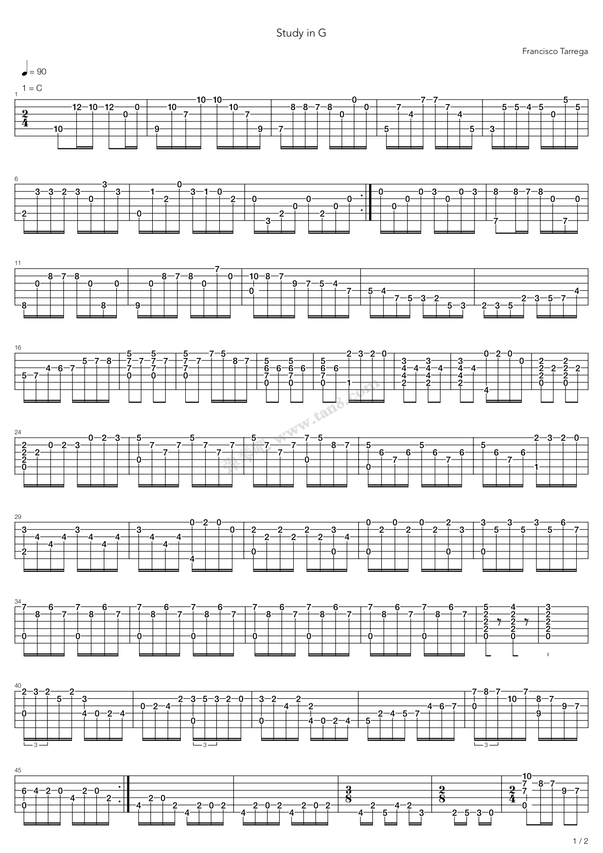 《Study Ver3》吉他谱-C大调音乐网