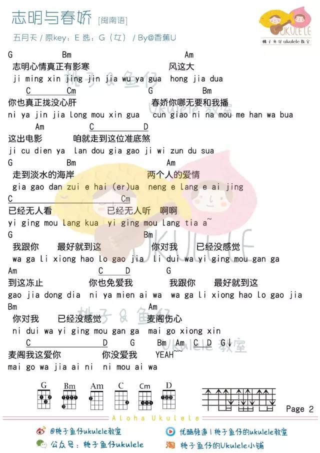 Ukulele弹唱教学 | <春娇救志明（志明与春娇）>/五月天-C大调音乐网