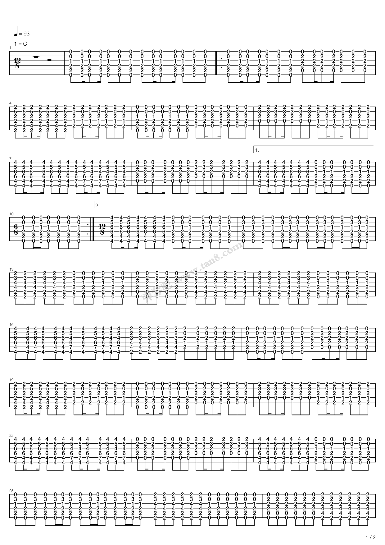 《Beatles (The)披头士乐队 - Yes It Is》吉他谱-C大调音乐网