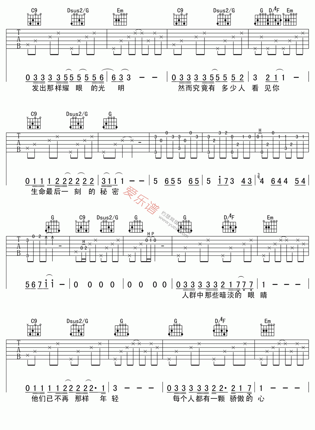 《小魏《每个人都是一颗流星》》吉他谱-C大调音乐网