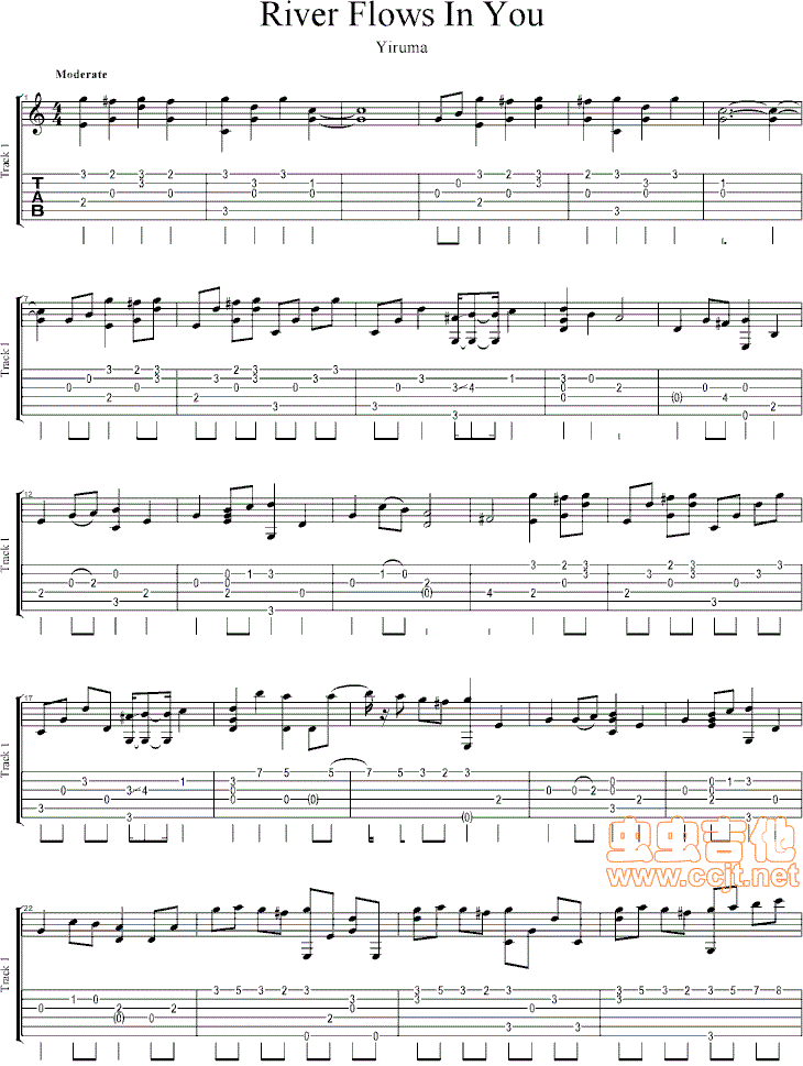 《River flows in you》吉他谱-C大调音乐网