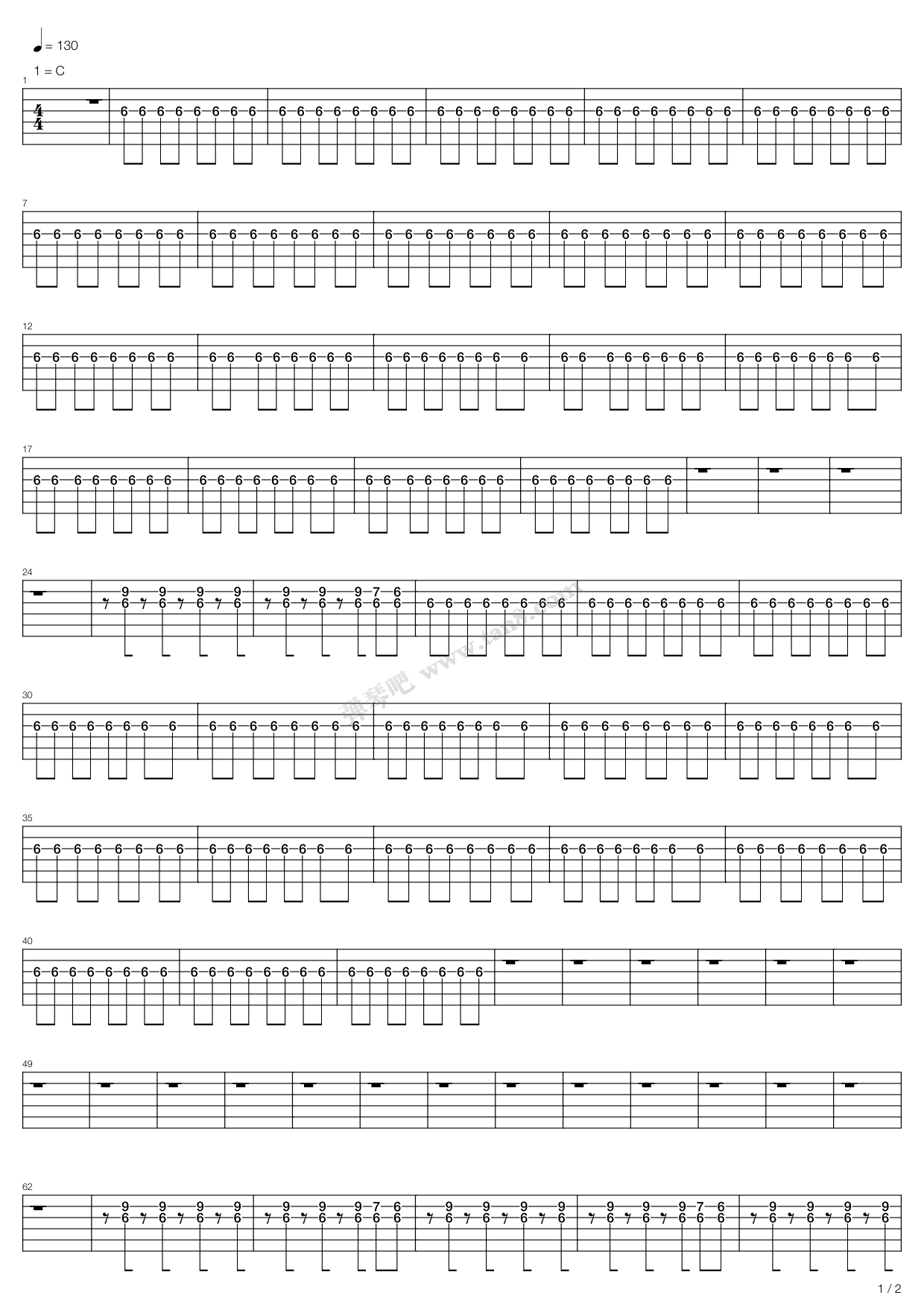 《Where We Belong》吉他谱-C大调音乐网
