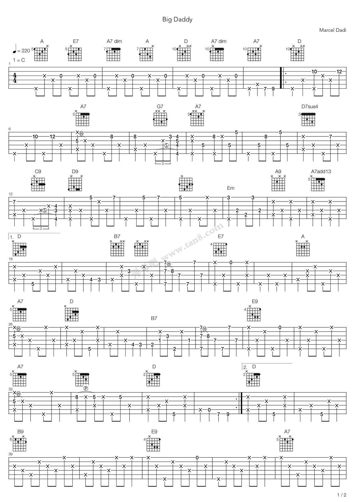 《Big Daddy》吉他谱-C大调音乐网