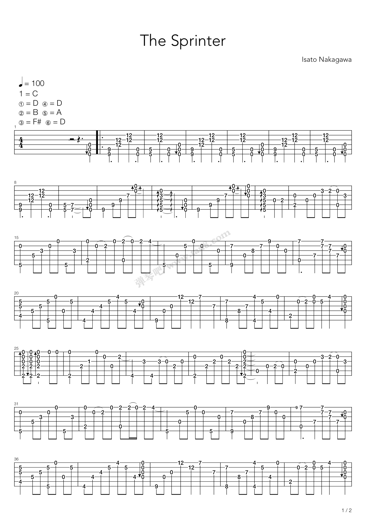 《The Sprinter》吉他谱-C大调音乐网