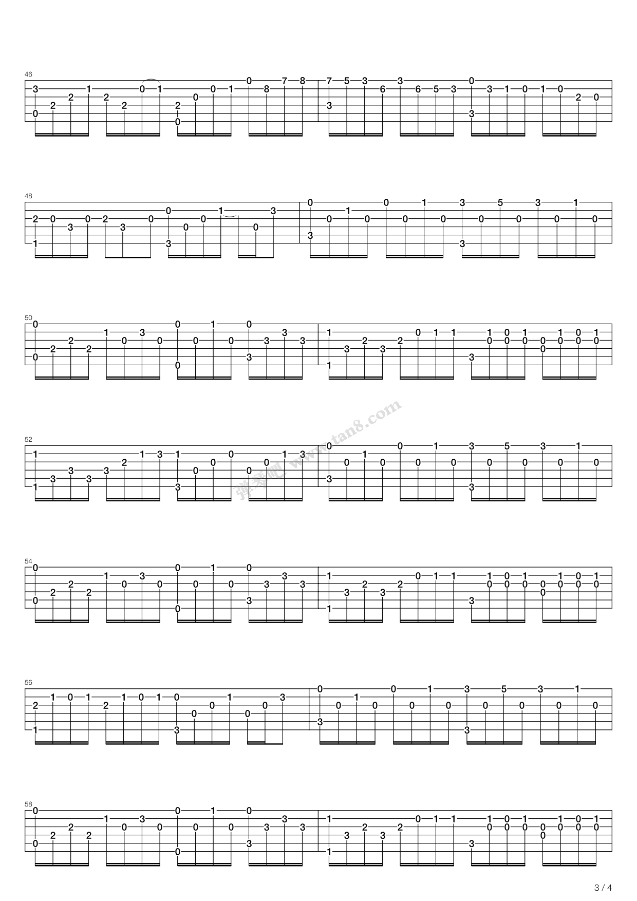 《卡农(Canon)》吉他谱-C大调音乐网