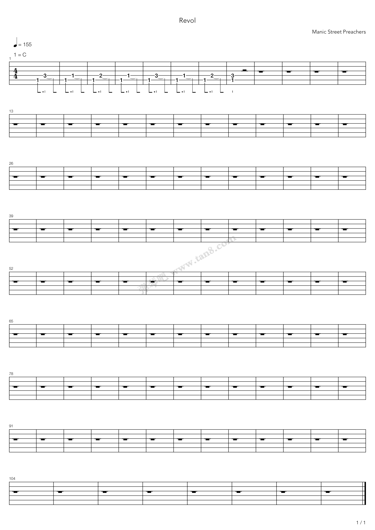 《Revol》吉他谱-C大调音乐网